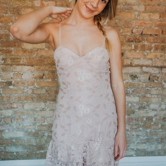 Blush Lace and Ruffle Maxi Dress - Picture 6 of 6